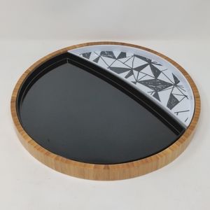 Serving Tray 3-piece Bamboo Base NWOT